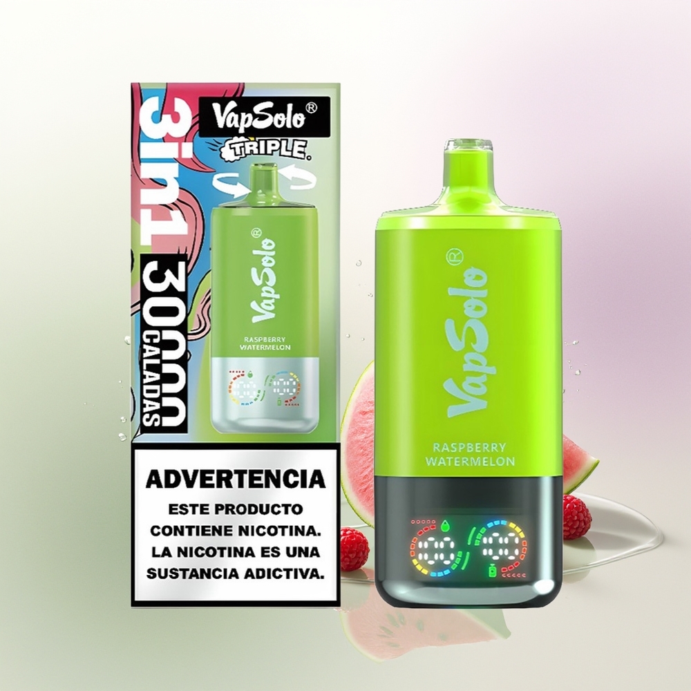 VapSolo Triple 30000 Puffs Avenes Arbūzs Vienreizējās Lietošanas Vape Type-C 40ml