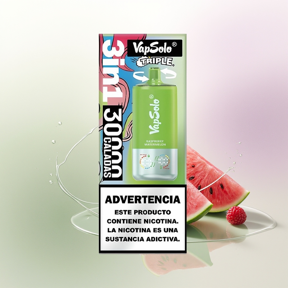 VapSolo Triple 30000 Puffs Avenes Arbūzs Vienreizējās Lietošanas Vape Type-C 40ml