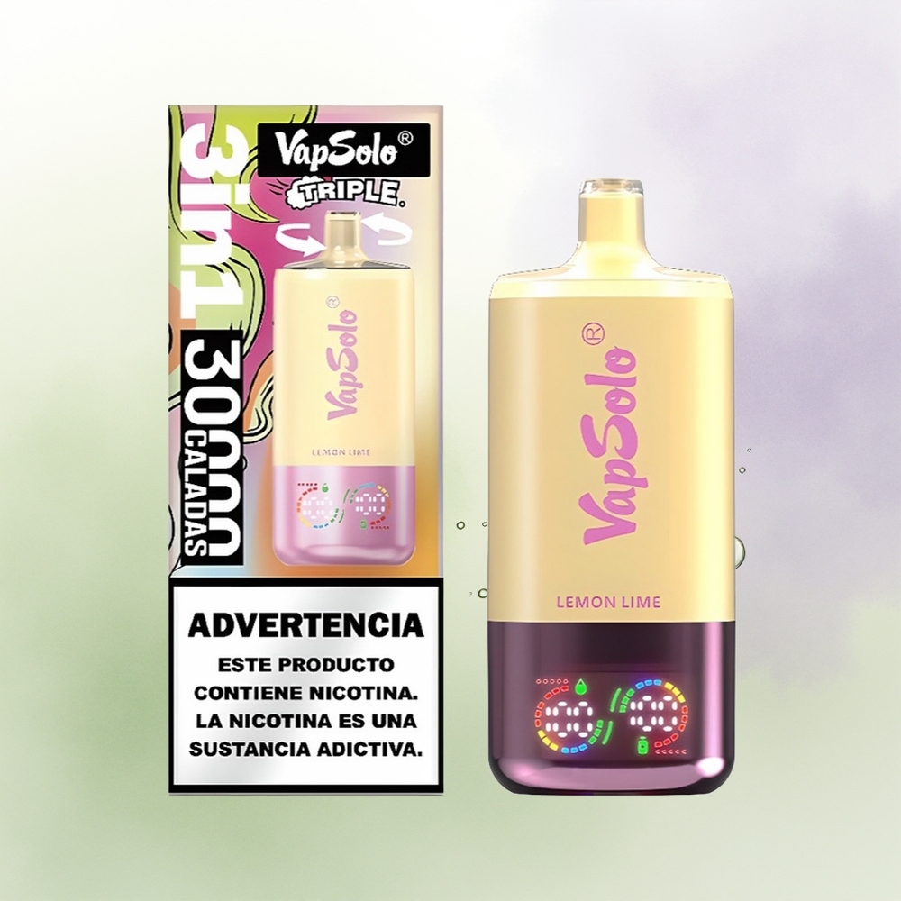 VapSolo Triple 30000 Pūšu Citrons Zaļā Lima Vienreizējās Lietošanas Vape