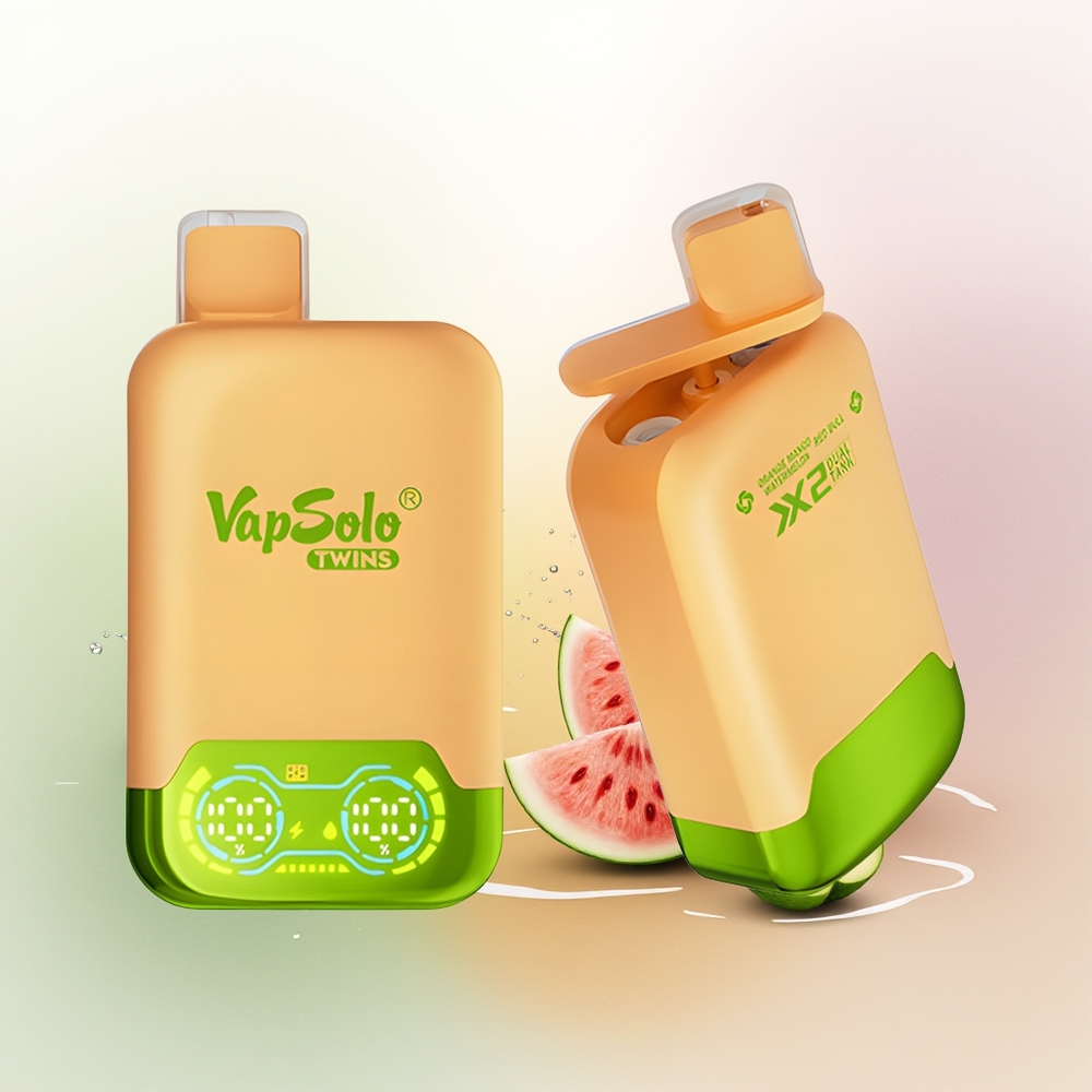 VapSolo Twins 20000 Puffs Divskābu Mango  Sarkanā Vērsis Vienreizējās Lietošanas Vape 40ml Type-C