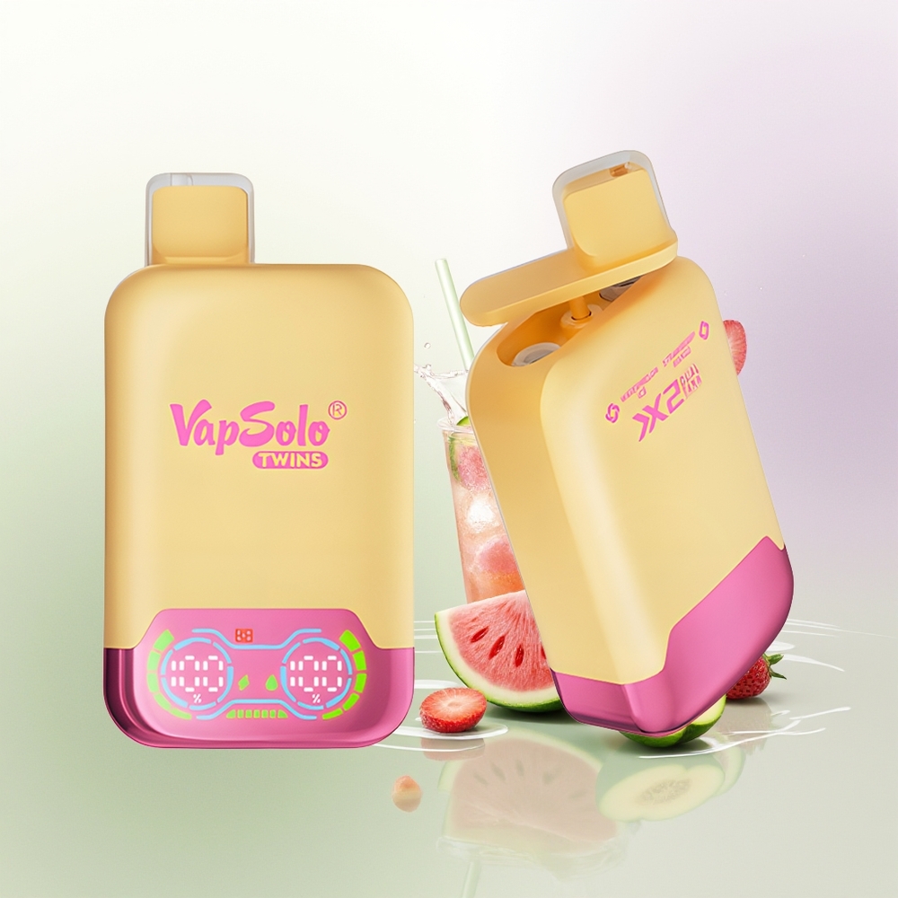 VapSolo Twins 20000 Pūšu Arbūzu Ledus  Zemeņu Mango Vienreizējās Lietošanas Vape Type-C