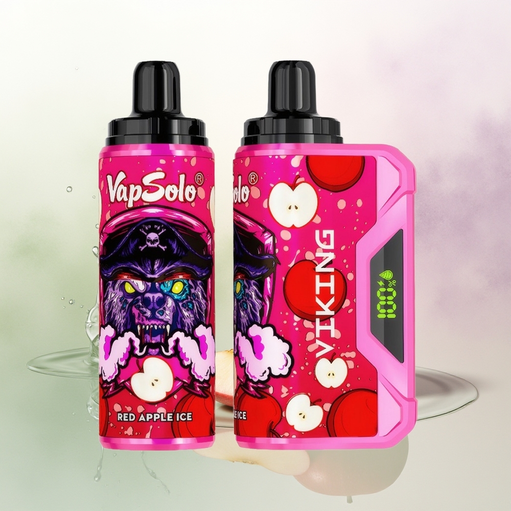 VapSolo VIKING 12000 Puffs Sarkanais Ābols Ledžs Vienreizējās Lietošanas Vape 22ml Type-C