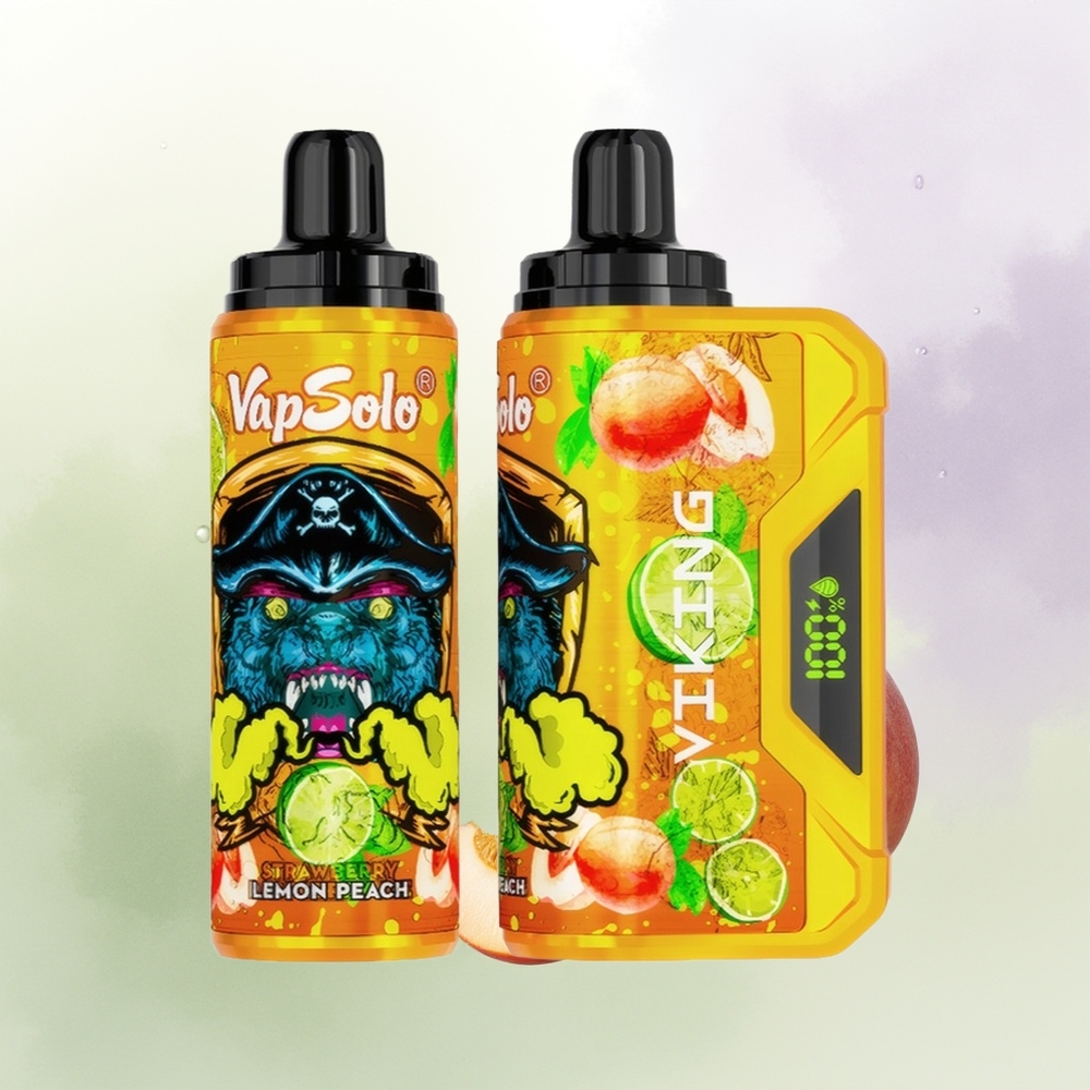 VapSolo VIKING 12000 Pūšas Izmērāms Vape Citrons Persiks ar 22ml un Type-C