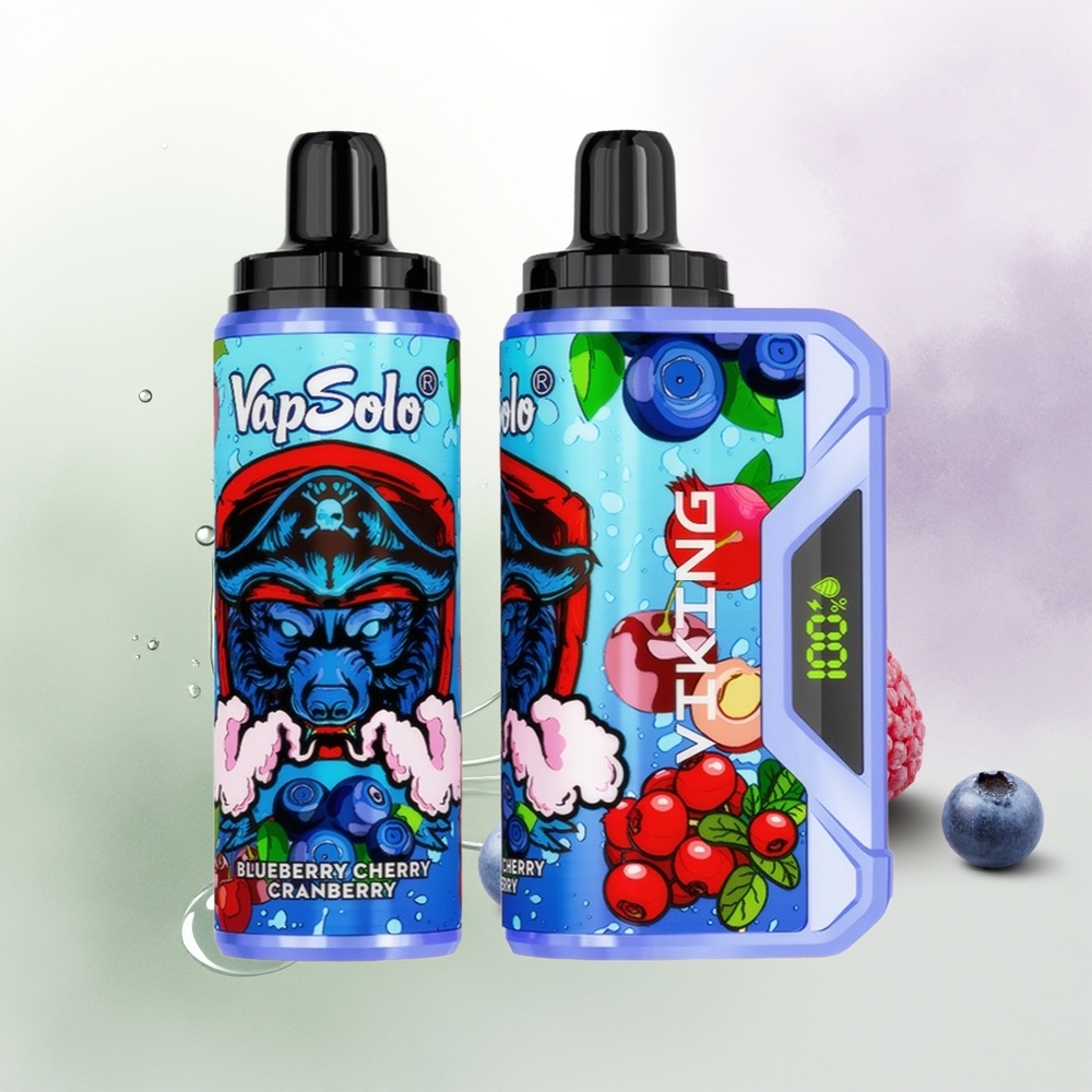VapSolo VIKING 12000 Pūšas Izmērītājs Krūmmelleņu Ķiršu Vienreizējās Lietošanas Vape