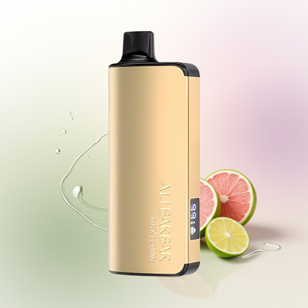 Alibarbar Ingot 9000 Puffs Rozā Citrons ar LED Displeju un 2350mah Bateriju
