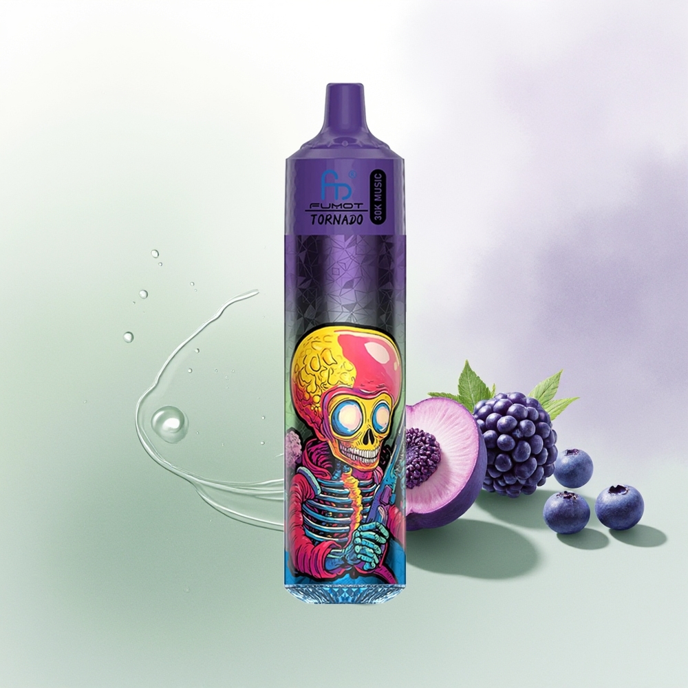 Fumot RandM Tornado 30000 Pūšu Zilā Melleņa Melnā Melleņa 30mL 600mAh