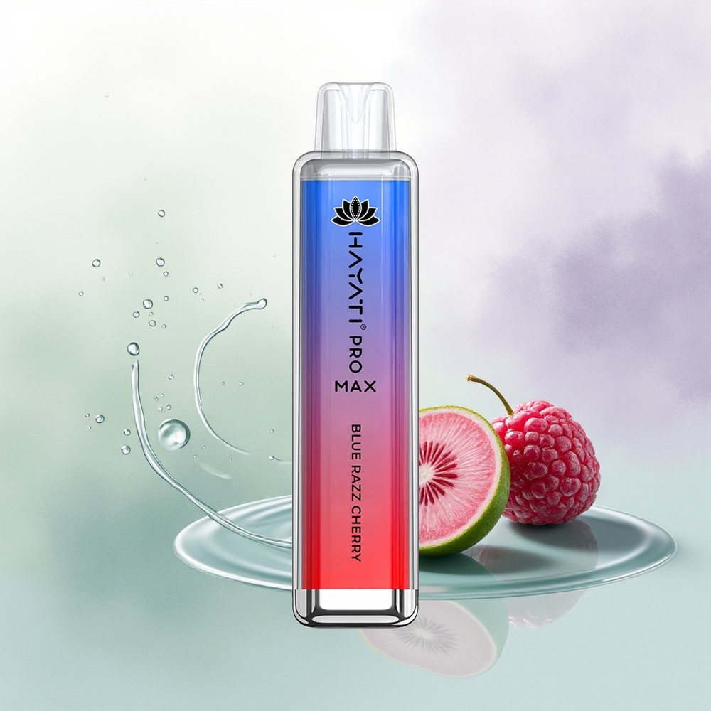 Hayati Pro Max 4000 Puffs Vienreizējās Lietošanas Vape Zilā Aveņu Ķiršu 2ml 5% Nikotīns