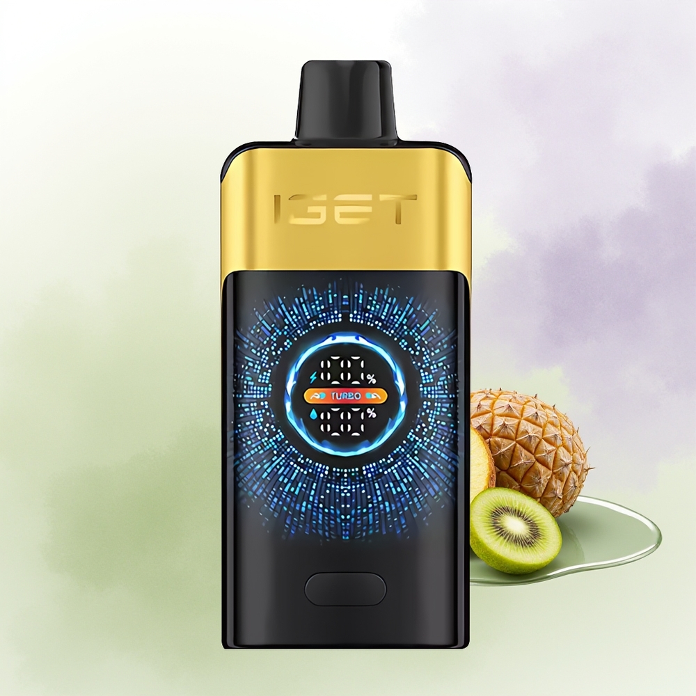 IGET ONE 12000 Puffs Dispozablā Vape Kivi Ananāss 2700 mAh Liels Izliekts Krāsu Ekrāns