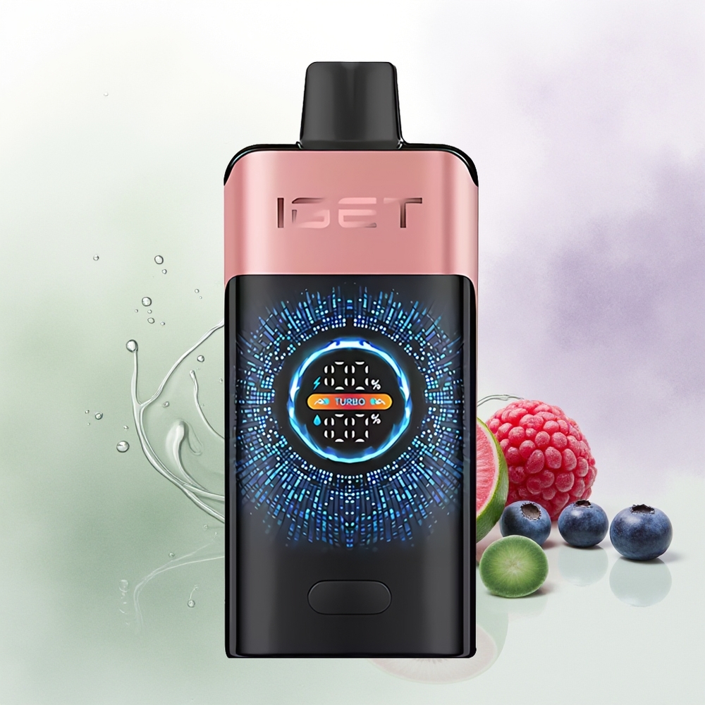 IGET ONE 12000 Puffs Vienreizējās Lietošanas Vape Mellenes Aveņu 2700mAh Liels Ieliekts Krāsu Ekrāns