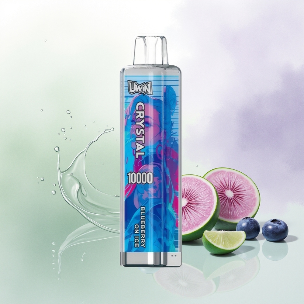 UWIN Crystal 10000 Puffs Vienreizējās Lietošanas Vape Zemenes Saldā Ledus RGB Gaismas