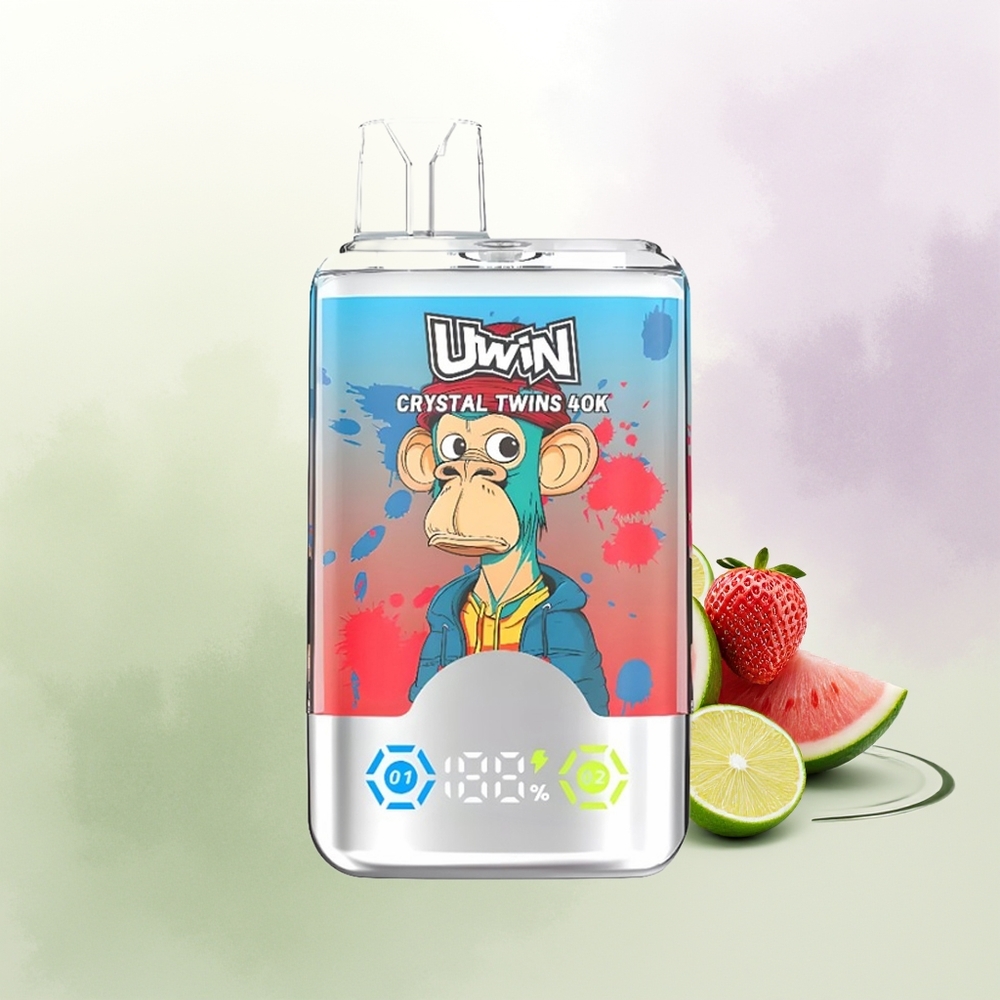 UWIN Crystal Twins 40000 Puffs Zemeņu Arbūzs Citrons Laims + 32ml & 0.6 Ohm