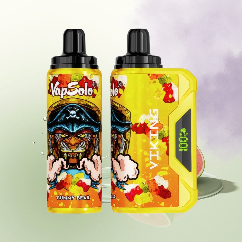 VapSolo VIKING 12000 Pufi 22ml Gumijlāča Vienreizējās Lietošanas Vape ar Type-C & LED Displeju